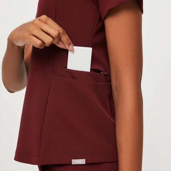 FIGS • NWT Burgundy LIMITED EDITION Inala Slim Scrub Top • Medium - Picture 4 of 12